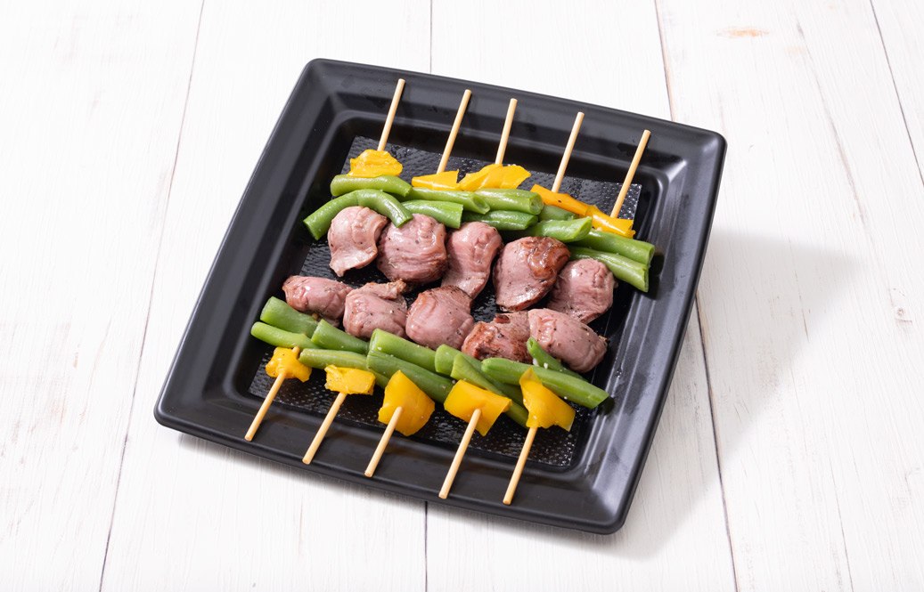 砂肝とインゲンと黄ピーマンのピンチョスM